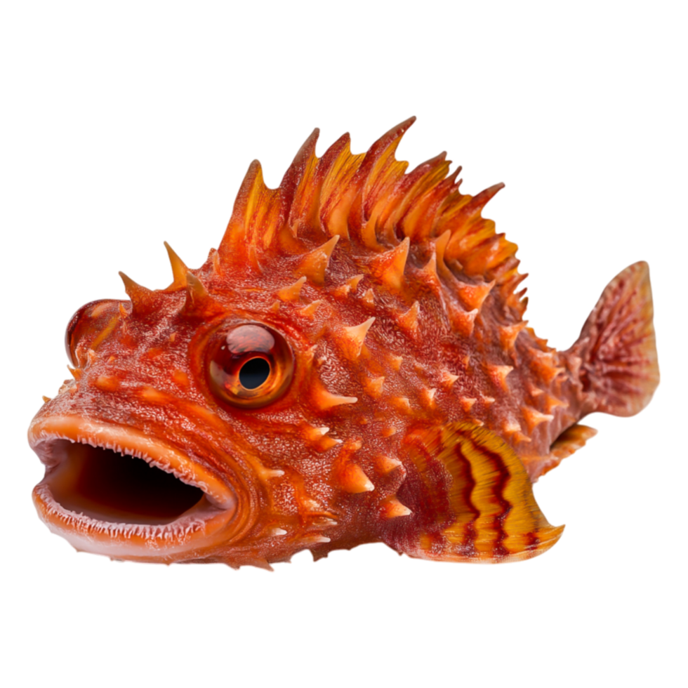 Colorful Spiny Lionfish with Unique Features and Texture Details png
