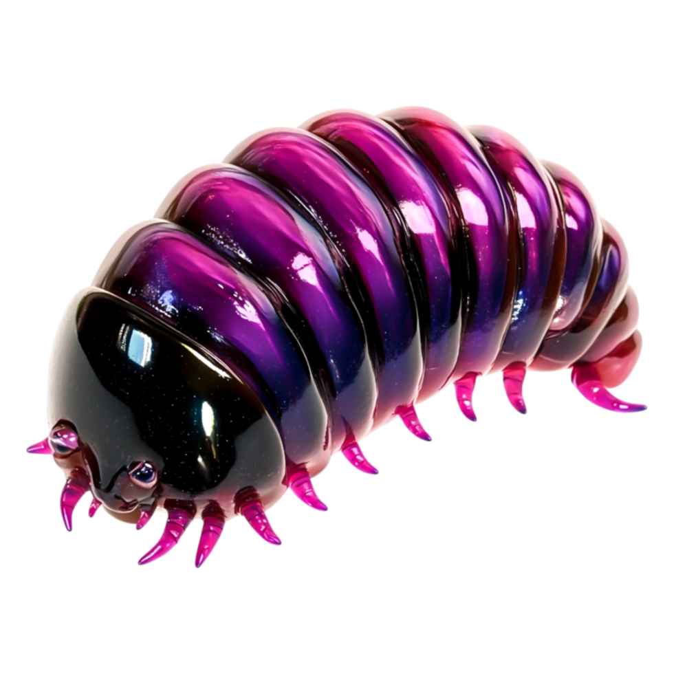 Colorful and Glossy Artistic Representation of a Giant Isopod png