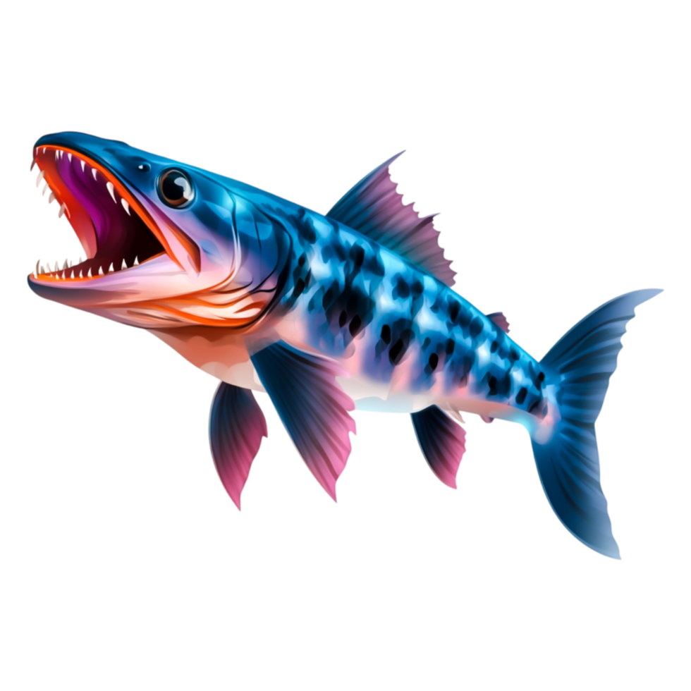 Vibrant and Colorful Fish with Open Mouth and Striking Patterns png