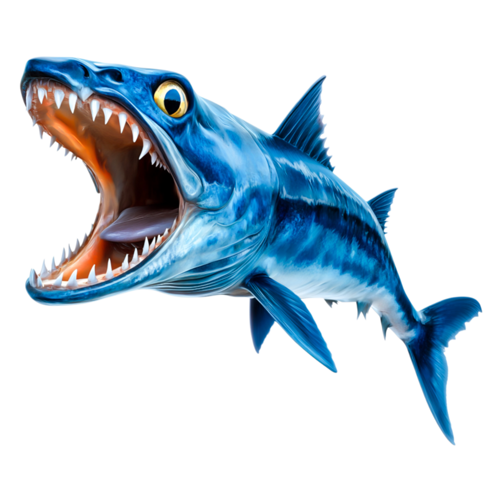 Ferocious Colorful Shark Ready to Attack in Aquatic Environment png