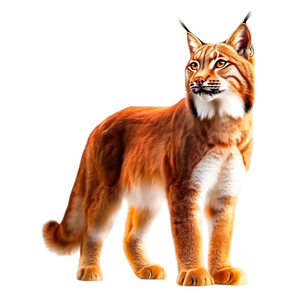 Majestic Lynx Standing Gracefully in Forest Setting Under Soft Light png