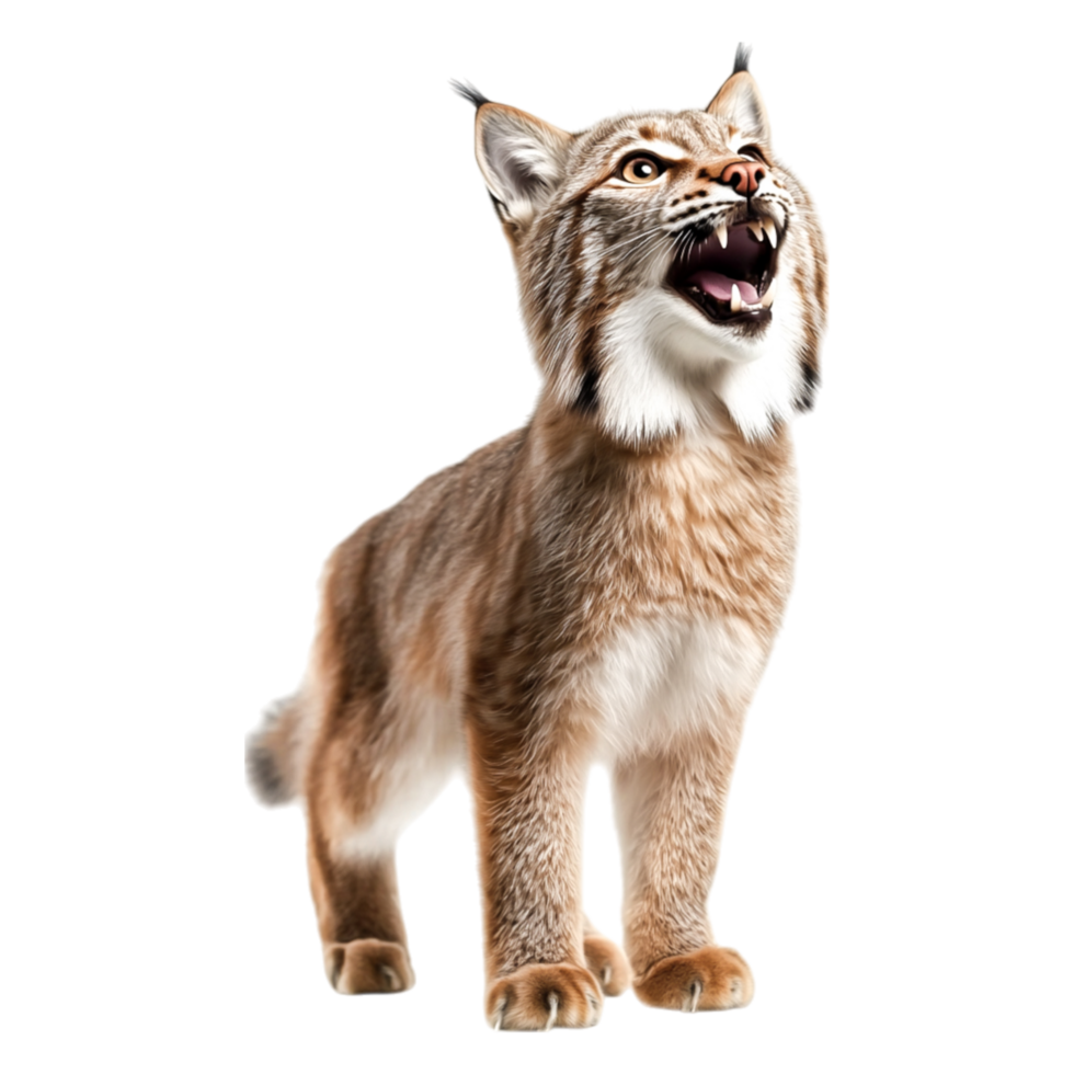 Realistic Lynx Portrait with Intense Expression in Nature Environment png