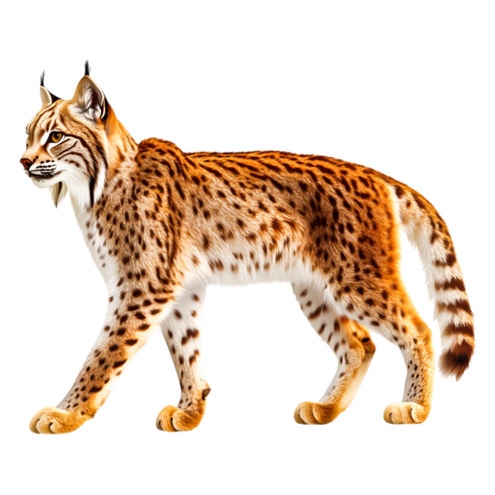 Realistic Lynx Walking in Nature with Detailed Fur and Expression png