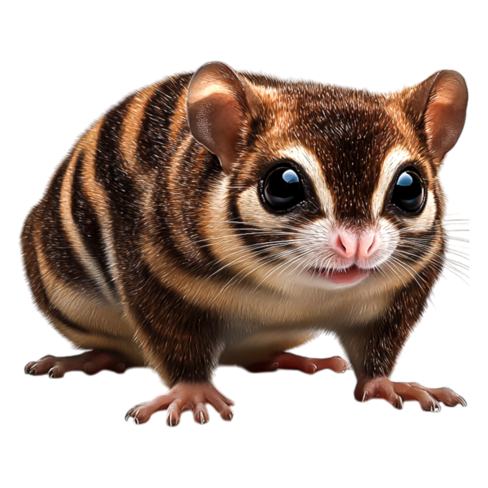 Cute and Playful Small Mammal with Striped Fur png