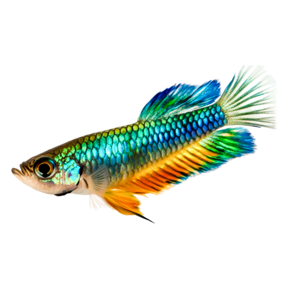 Colorful Freshwater Fish with Vibrant Scales and Flowing Fins png