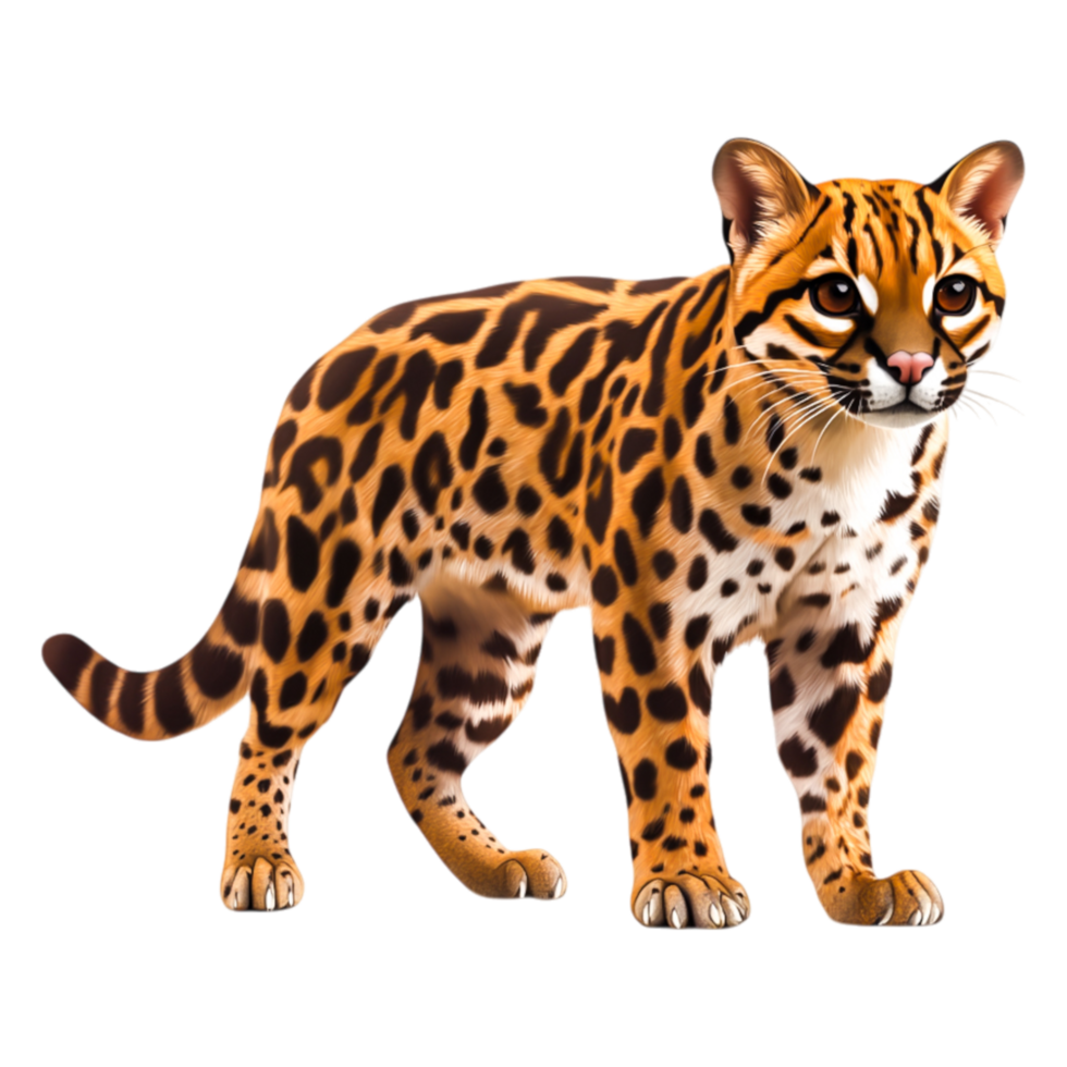 Realistic Illustration of a Playful Leopard with Distinctive Spots png