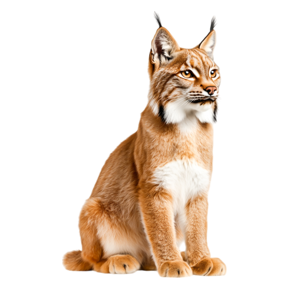 Majestic Lynx Sitting Gracefully in a Natural Environment png