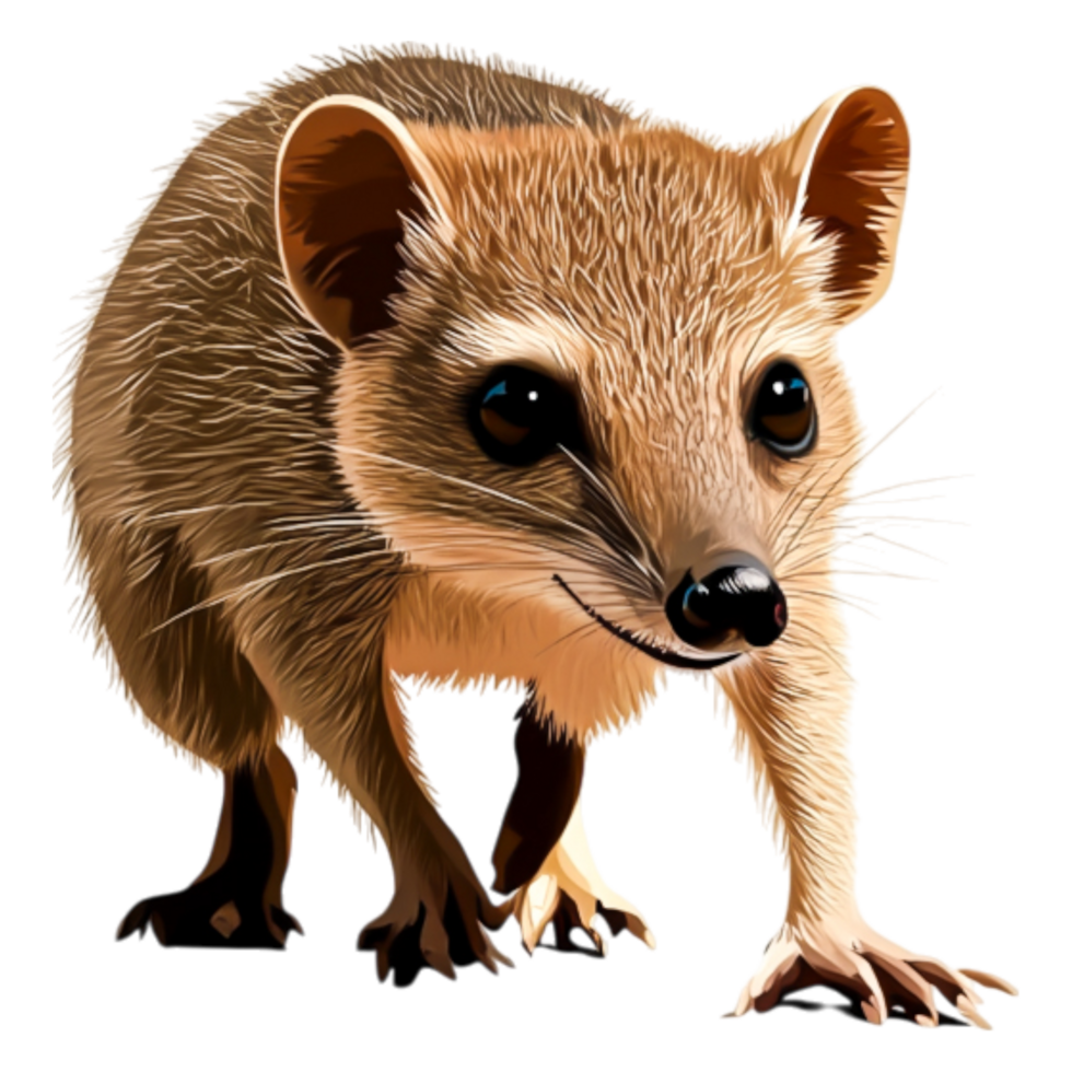 Detailed Illustration of a Small Cute Animal in Nature Setting png