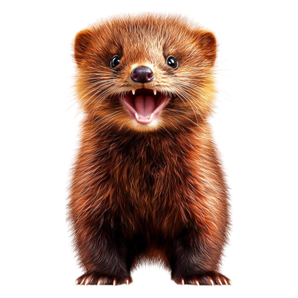 Cute and Playful Animal with Smiling Expression in Cartoon Style png