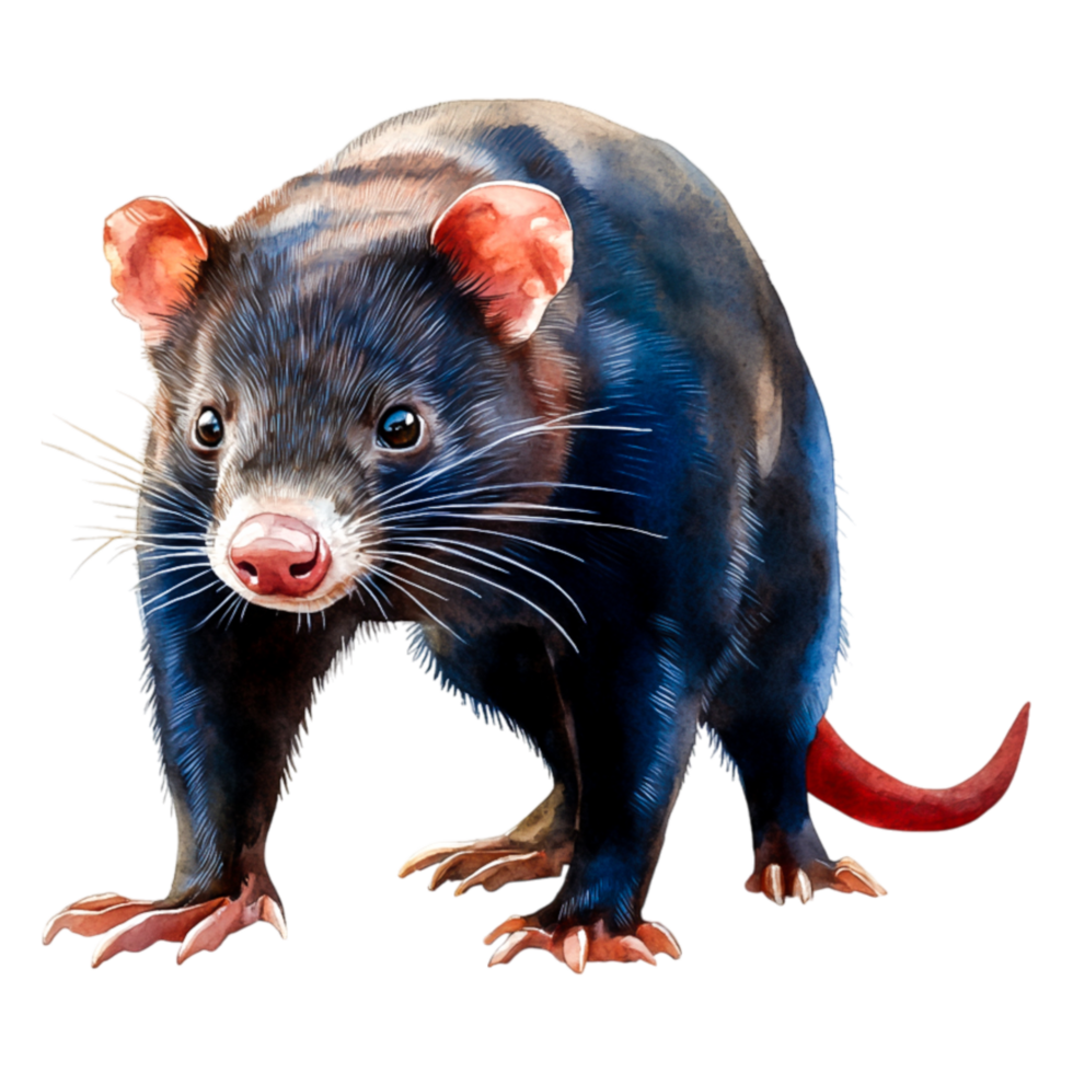 Detailed Illustration of a Unique Tasmanian Animal in Natural Pose png