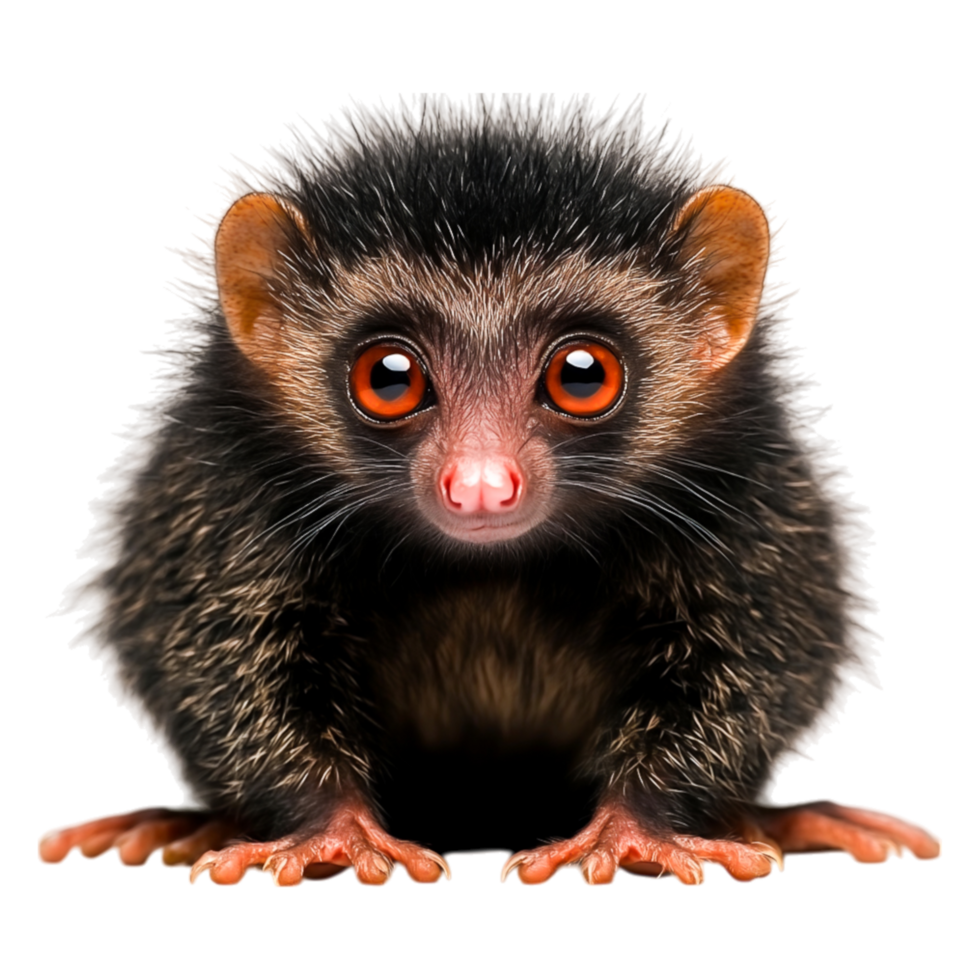 Cute and Curious Animal with Big Eyes Posing in Front of Camera png