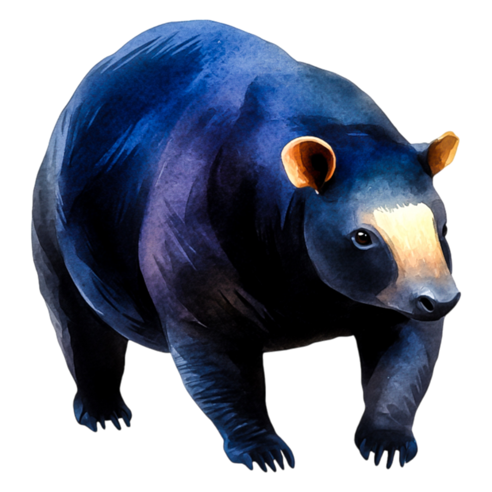 Colorful Illustration of a Bear Walking in a Natural Setting png