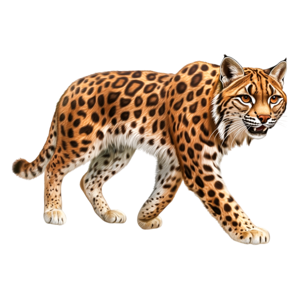 Colorful and Majestic Wild Cat Walking in Natural Habitat png