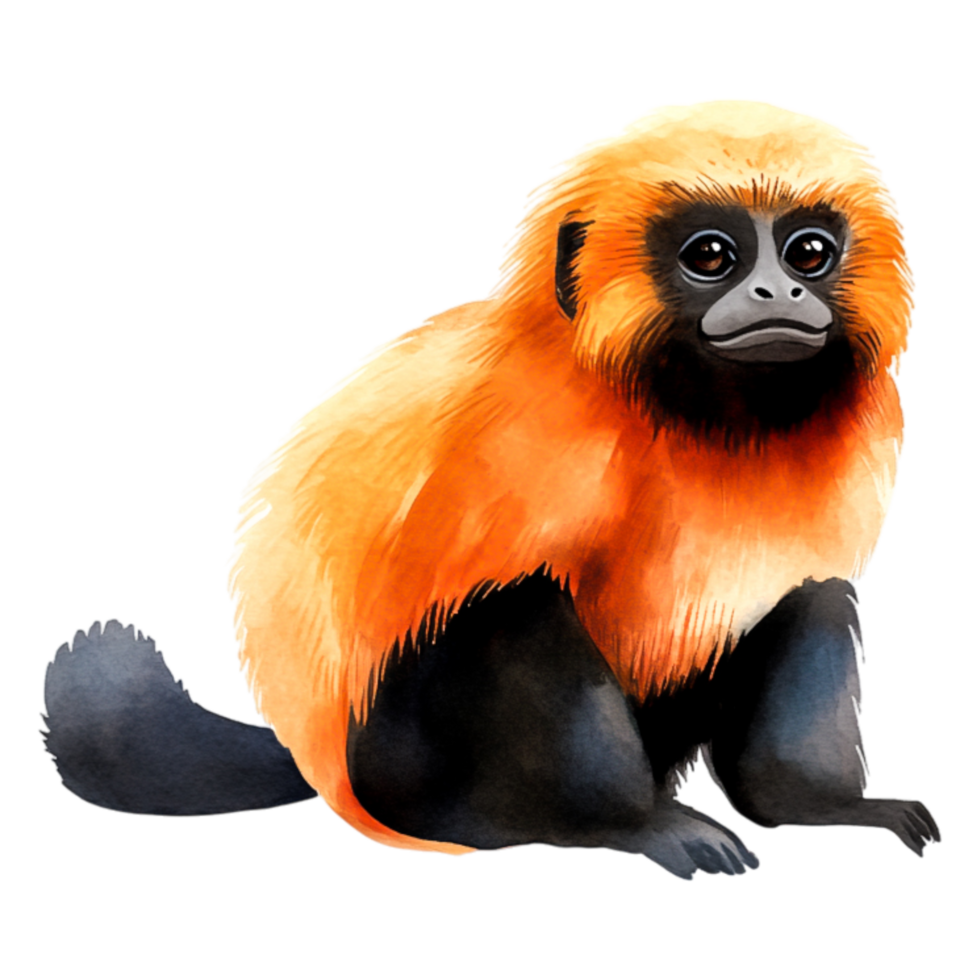 Curious Capuchin Monkey Sitting on the Ground in Natural Habitat png