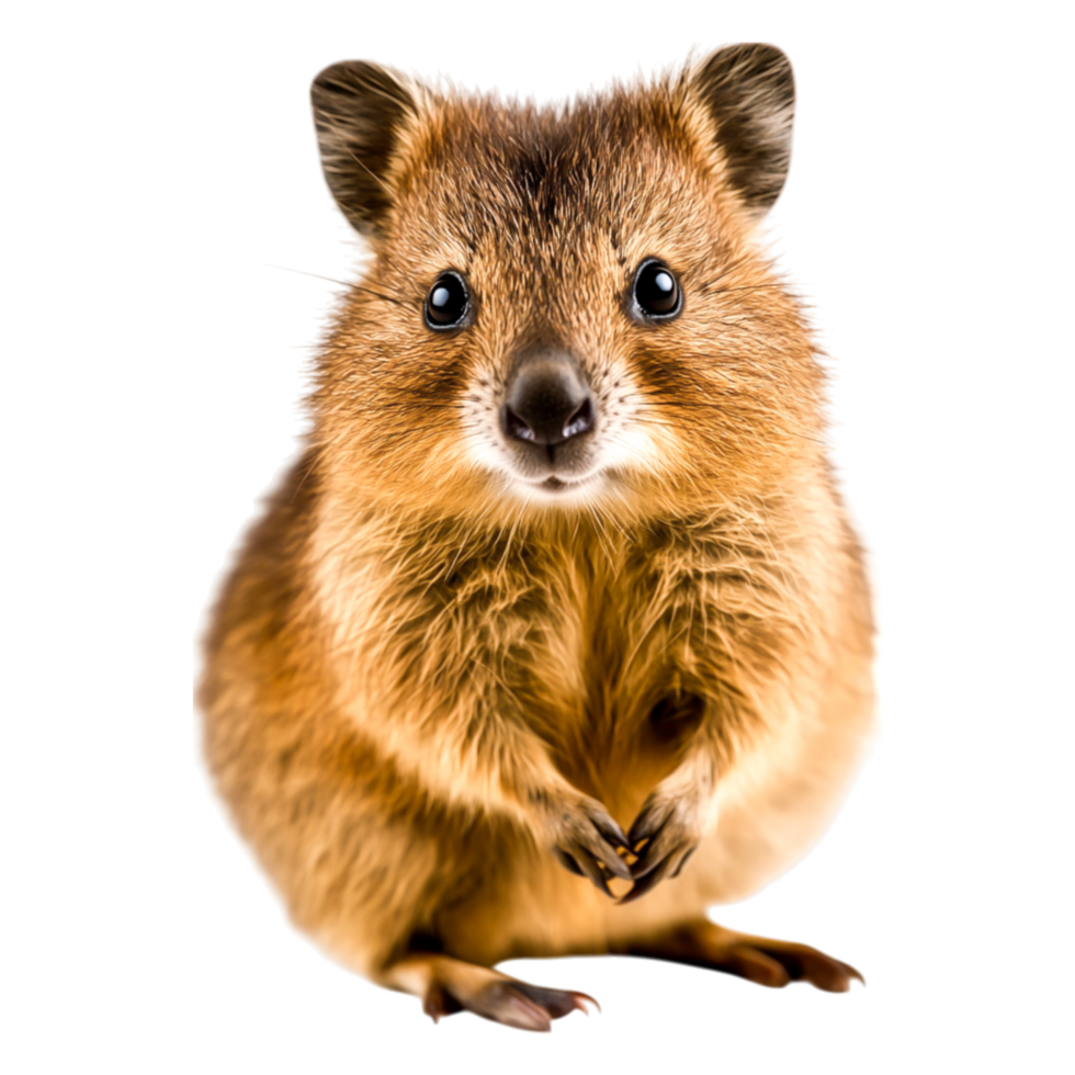 Adorable Quokka Basking in Natural Habitat with Gentle Expression png