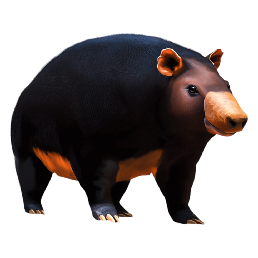 Realistic Illustration of a Standing Black Bear in Natural Pose png