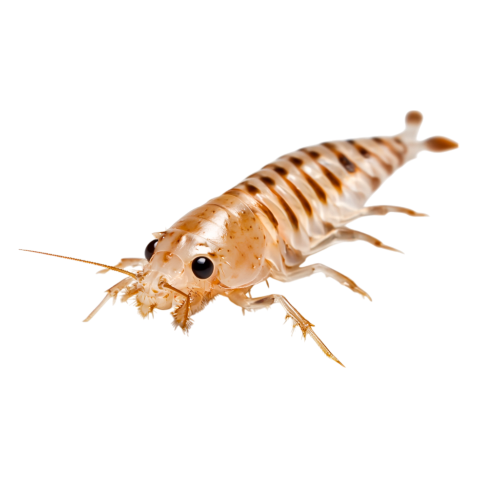 Detailed closeup of a Tiny Transparent Shrimp from the Ocean png