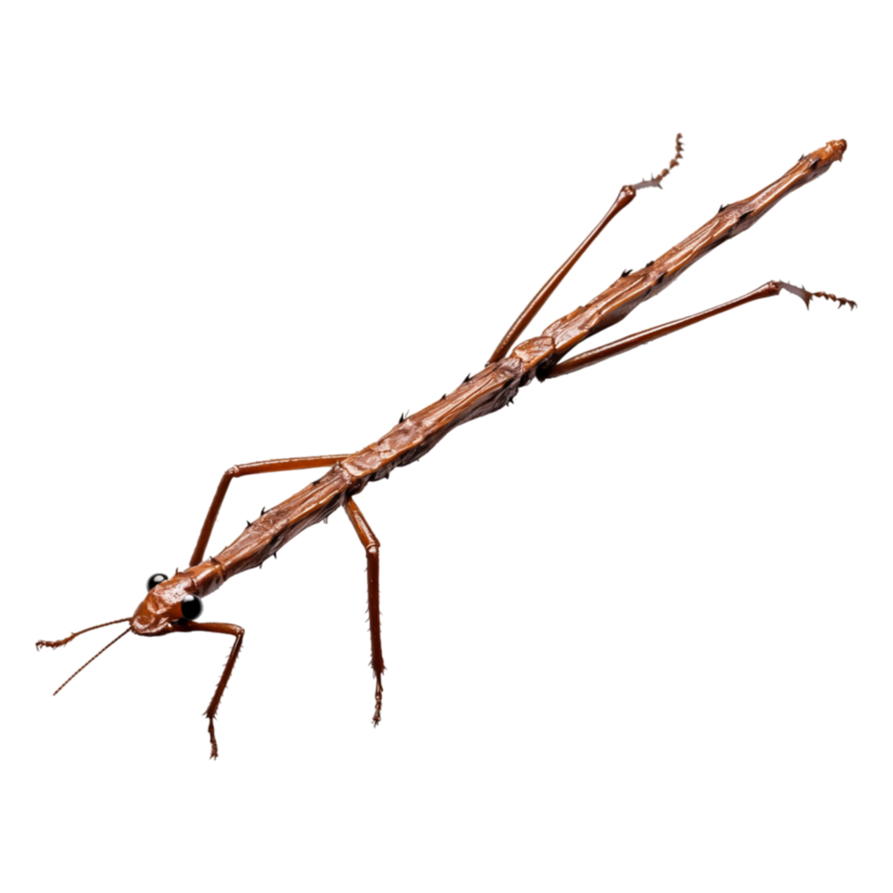 Brown Stick Insect on with Elegant Posture png