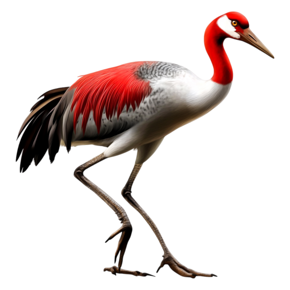 Majestic Red-Crowned Crane Standing Tall with Graceful Elegance png