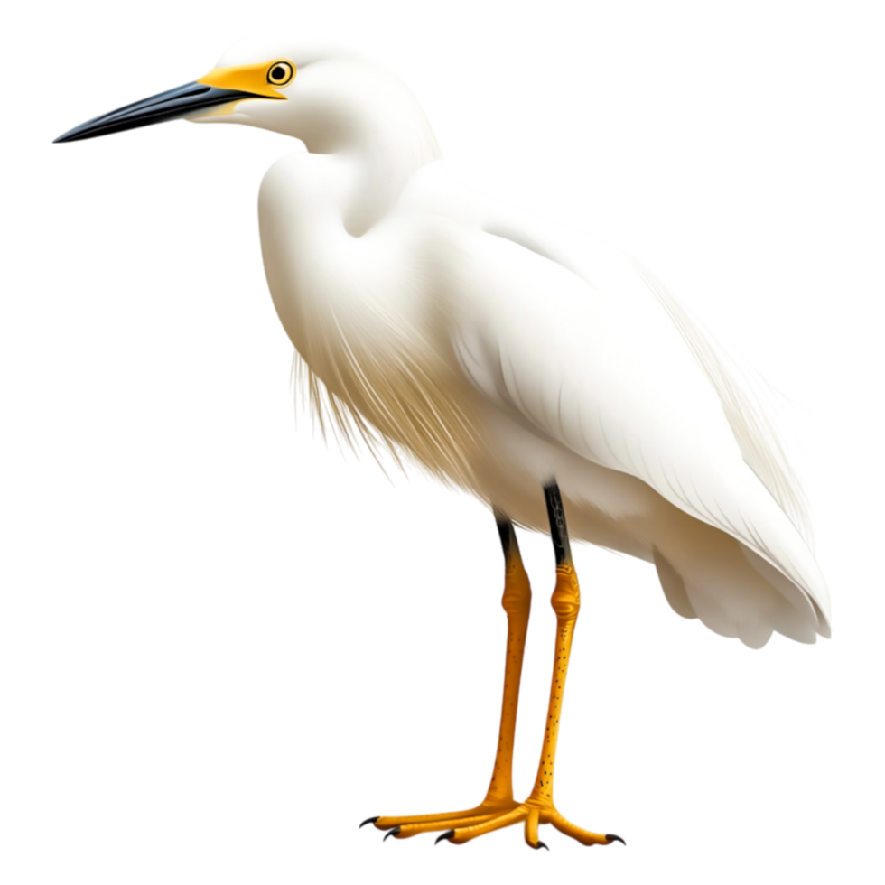 Elegant White Heron Standing Gracefully by Water's Edge png