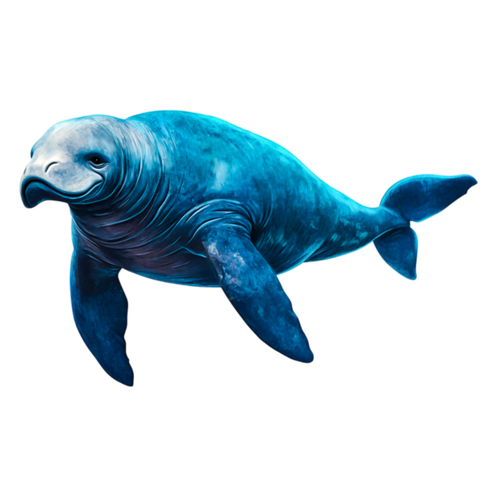 Majestic Blue Sea Creature Swimming Gracefully in the Ocean png