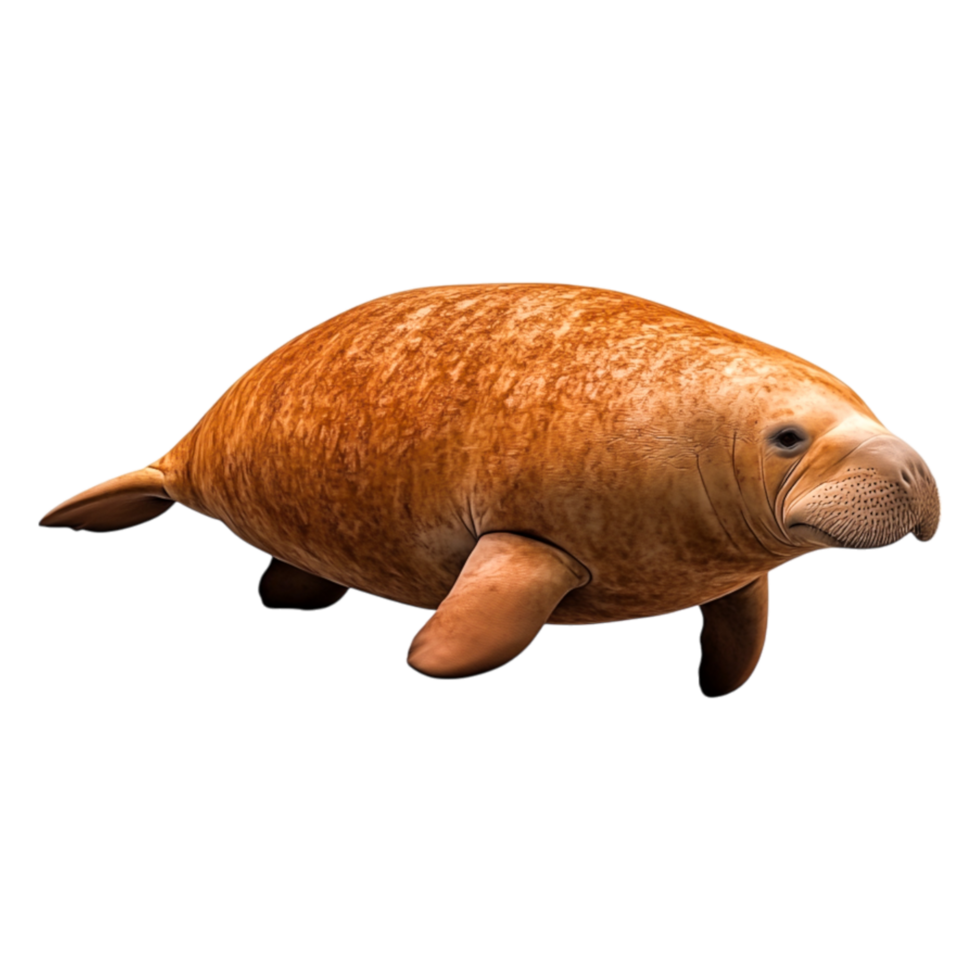 Realistic Illustration of a Manatee Swimming in Clear Water png