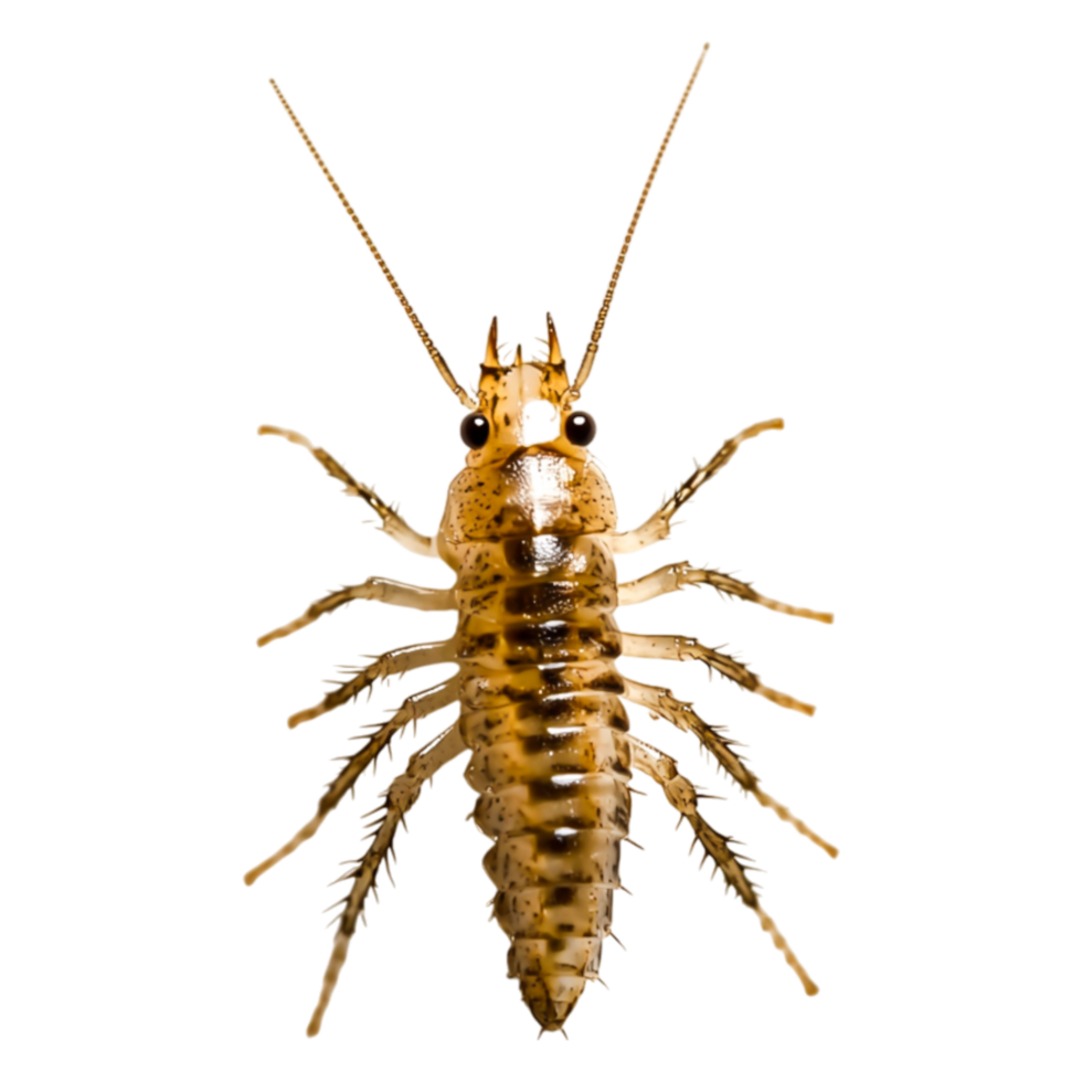 Detailed closeup of a Transparent Freshwater Shrimp on png