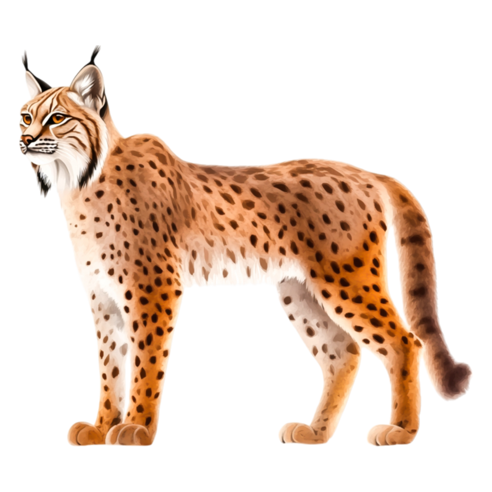 Detailed Illustration of a Lynx with Distinctive Features and Style png