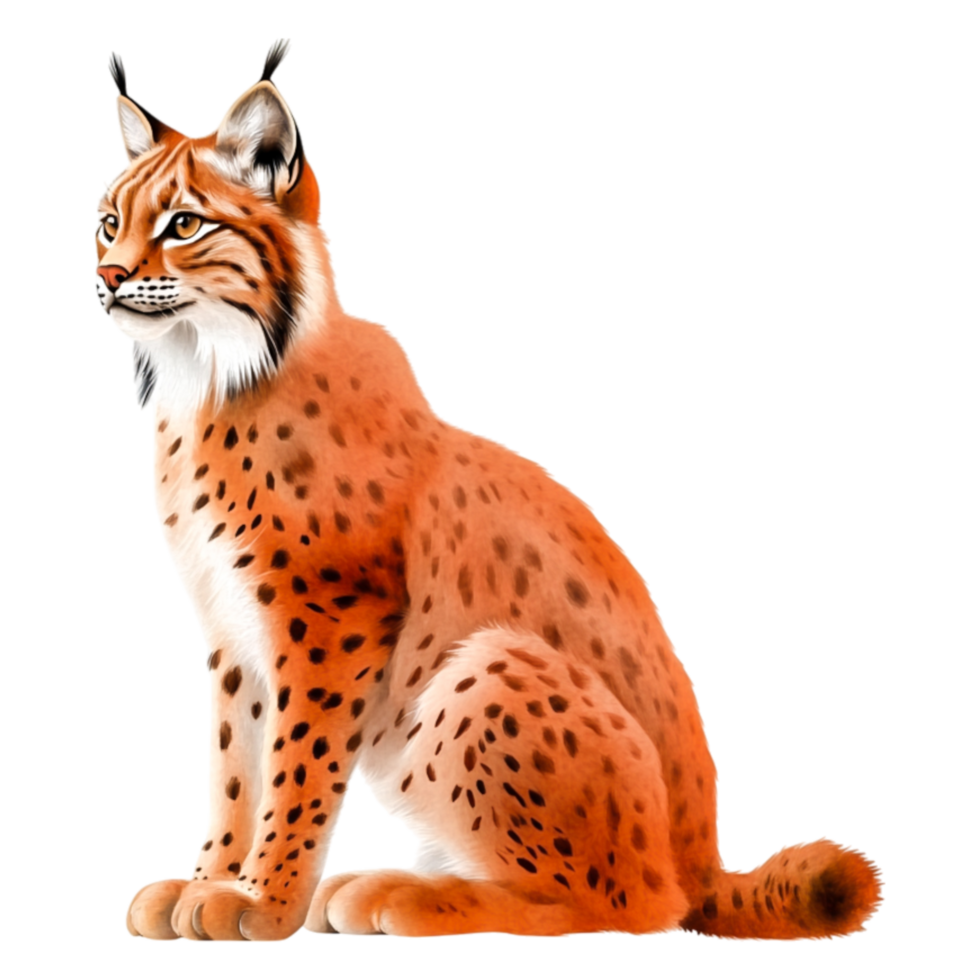 Detailed Illustration of a Lynx with Rich Fur Patterns and Colors png