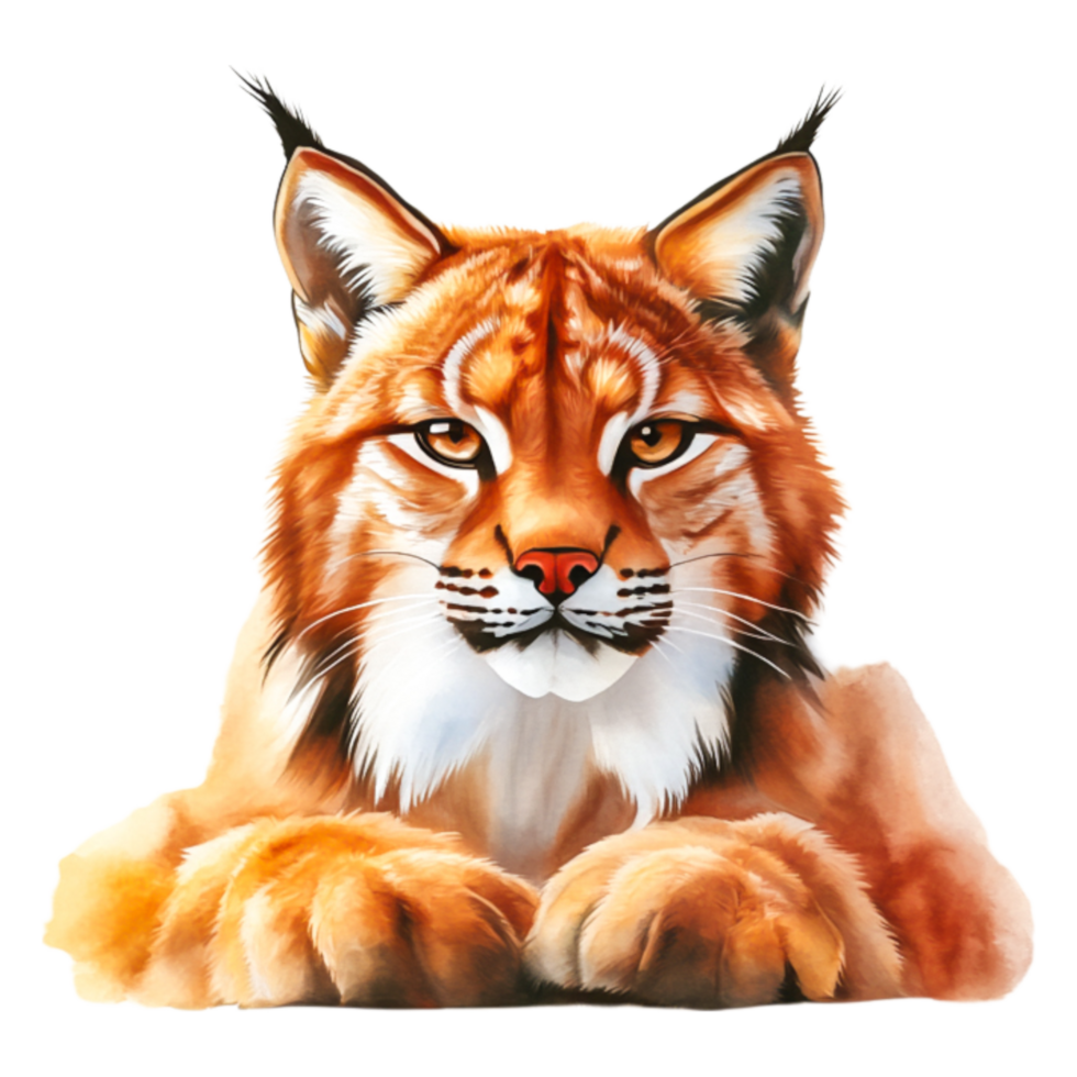 Striking Portrait of a Lynx with Captivating Eyes and Fur Texture png