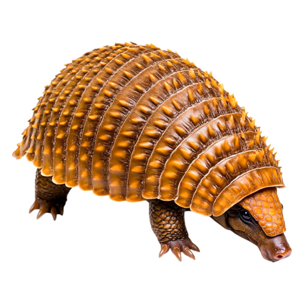 Detailed closeup of a Single Armadillo on png