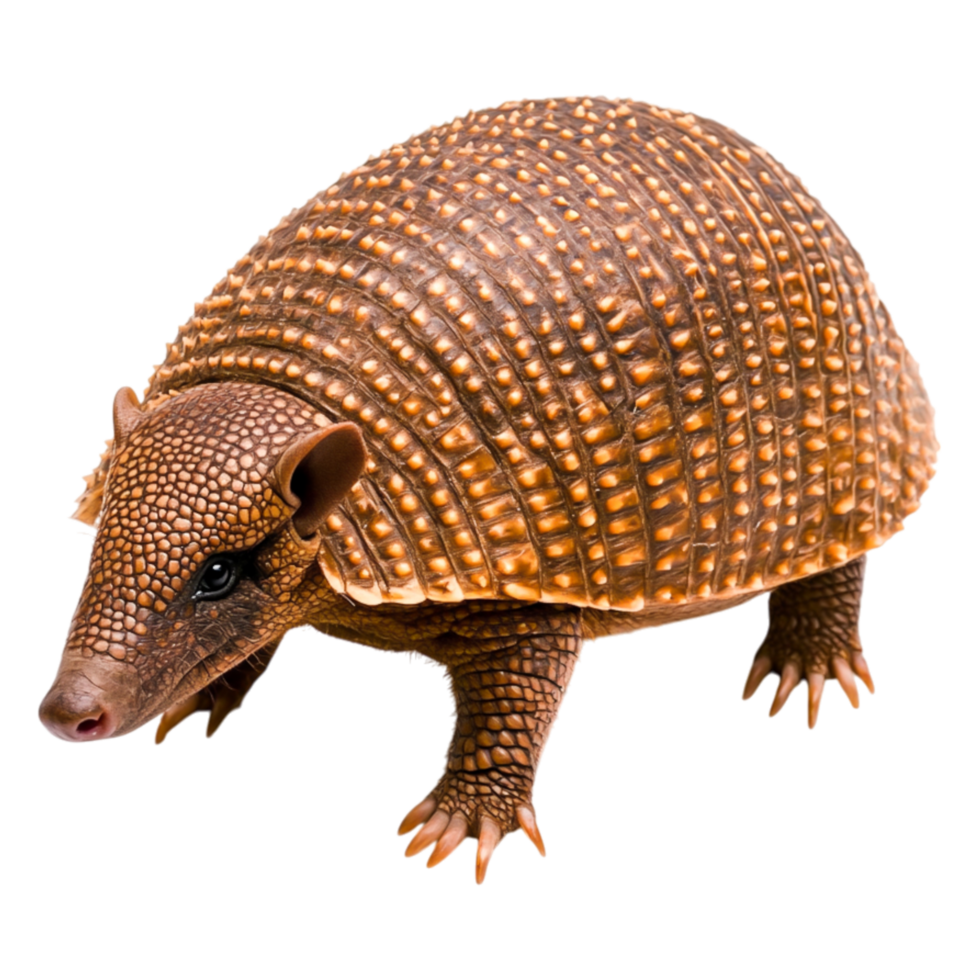 Detailed Illustration of a Realistic Armadillo with Textured Shell png
