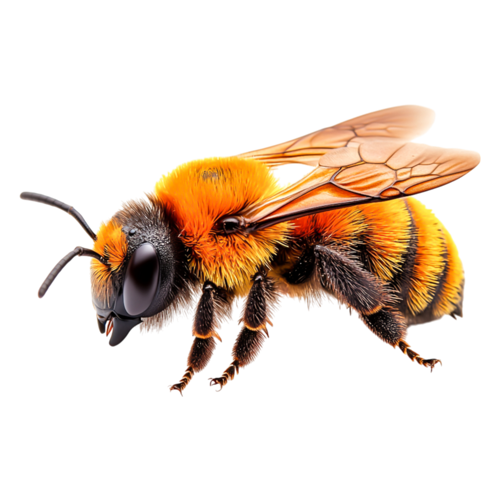 closeup of Colorful Honeybee on Flower Petal in Nature Setting png