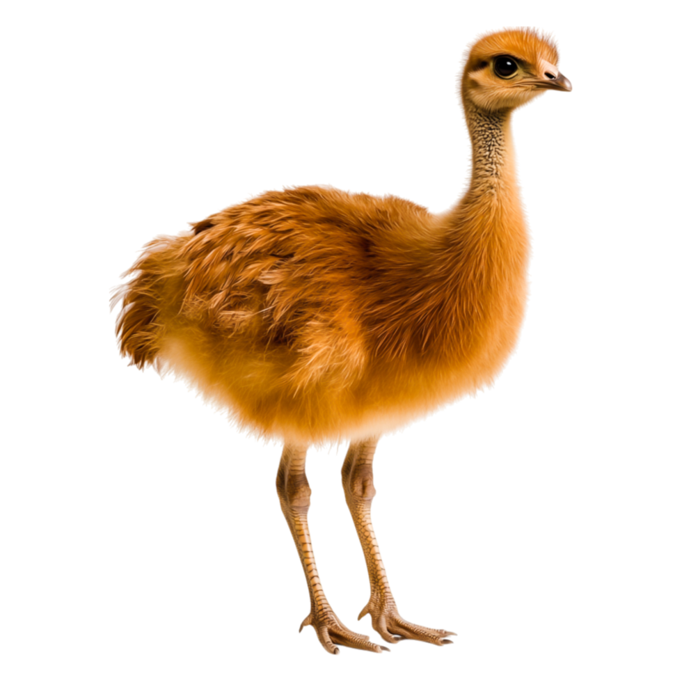 Young Bird with Fluffy Feathers Standing png