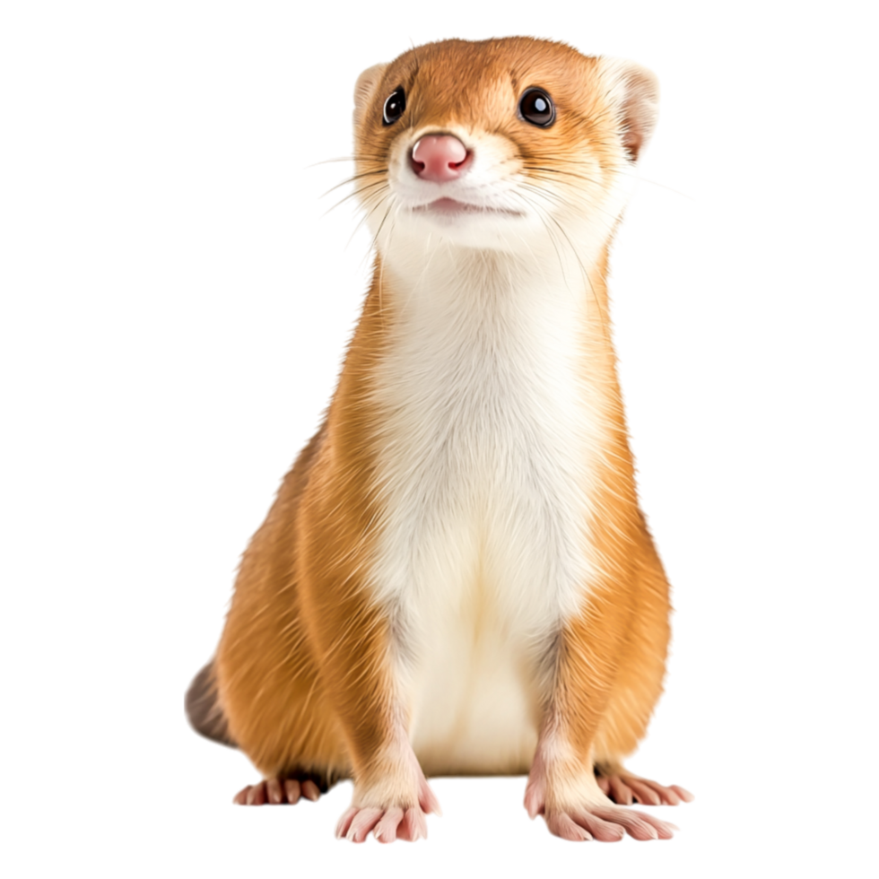 Adorable Weasel with Glossy Fur and Playful Expression png