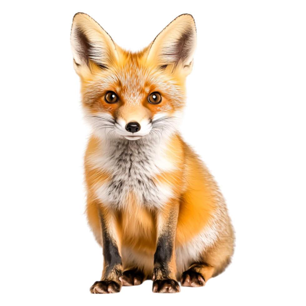 Cute and Playful Red Fox with Bright Eyes and Fluffy Tail png