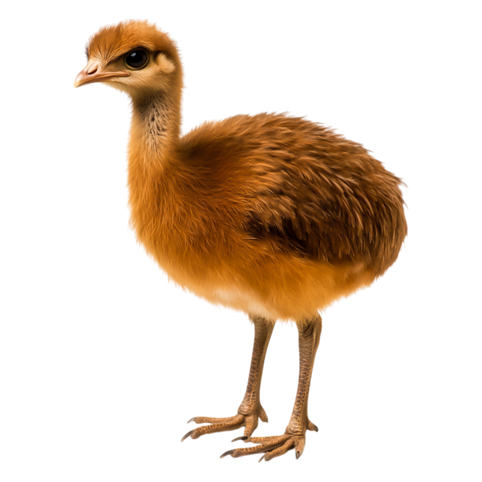 Adorable Baby Bird Standing on the Ground with Soft Feathers png