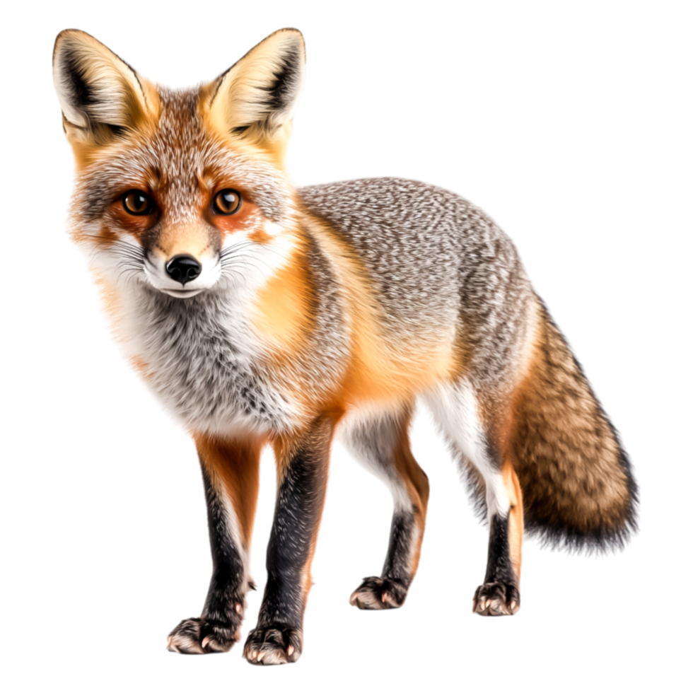 Realistic Fox with Detailed Fur and Expressive Eyes in Natural Setting png
