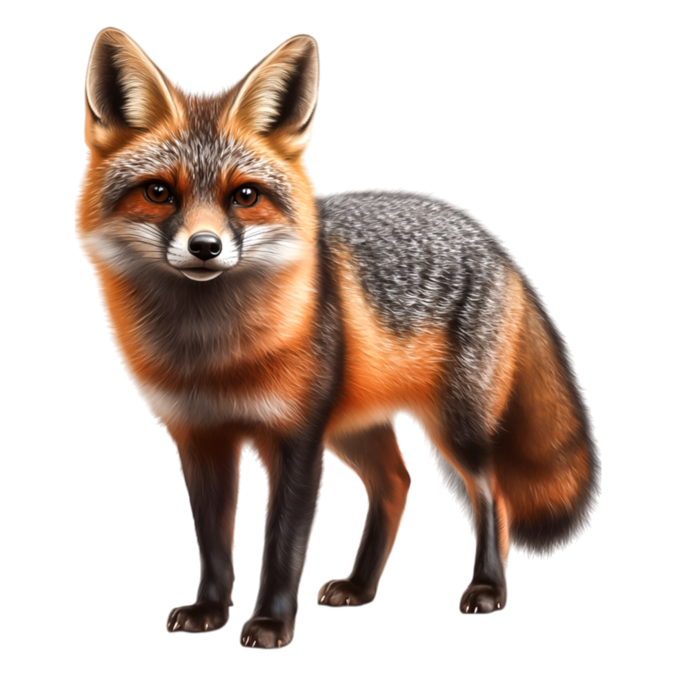 Realistic Illustration of a Fox in a Natural Outdoor Setting png