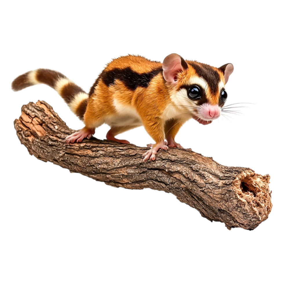 Cute Sugar Glider Branch in a Natural Woodland Setting png