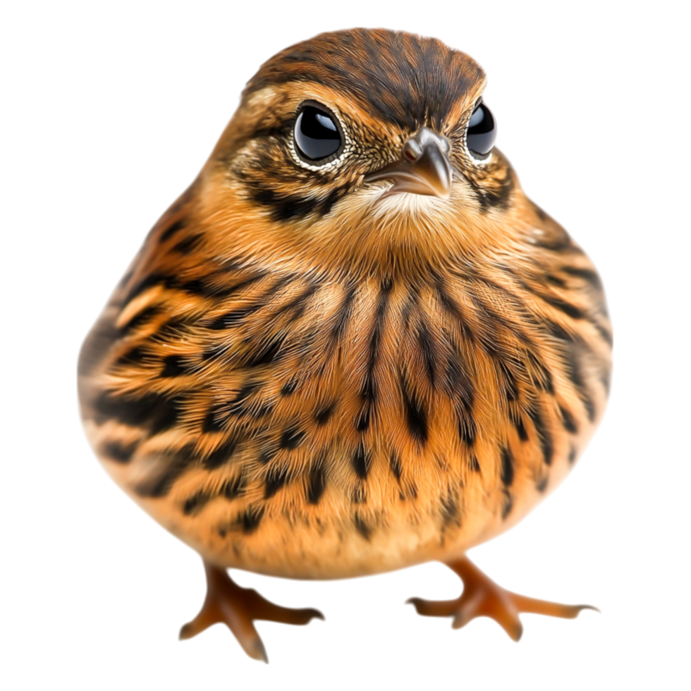 Cute Cartoon Sparrow Bird with Colorful Feathers and Big Eyes png