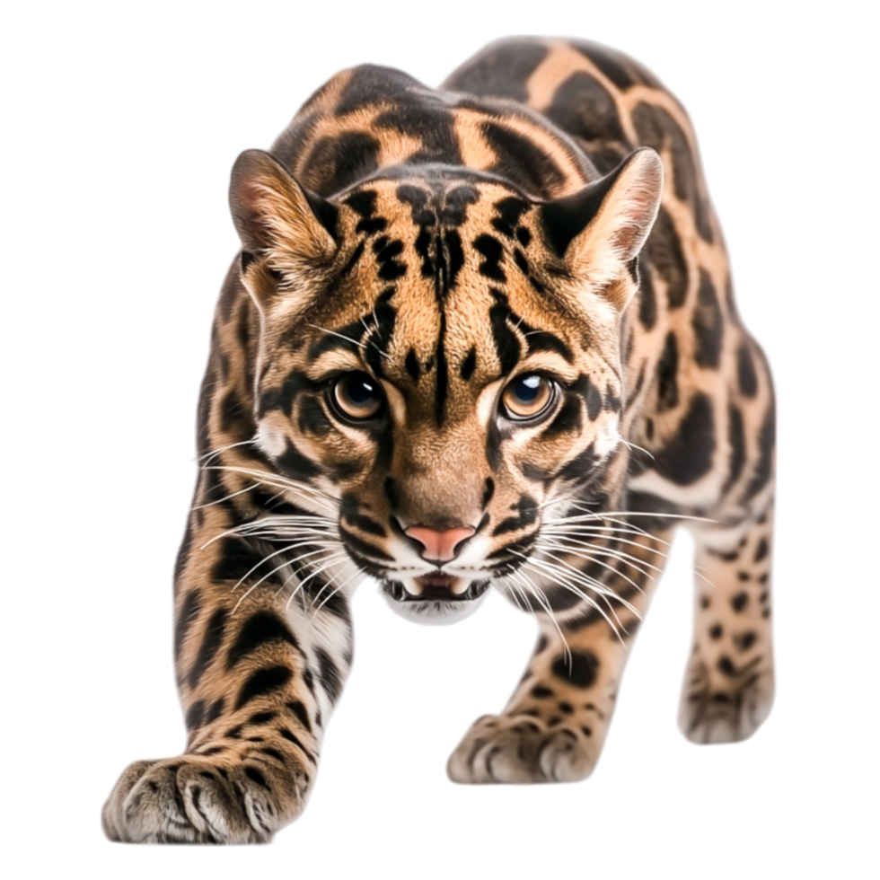closeup of a Strikingly Beautiful Wild Cat with Unique Fur Pattern png