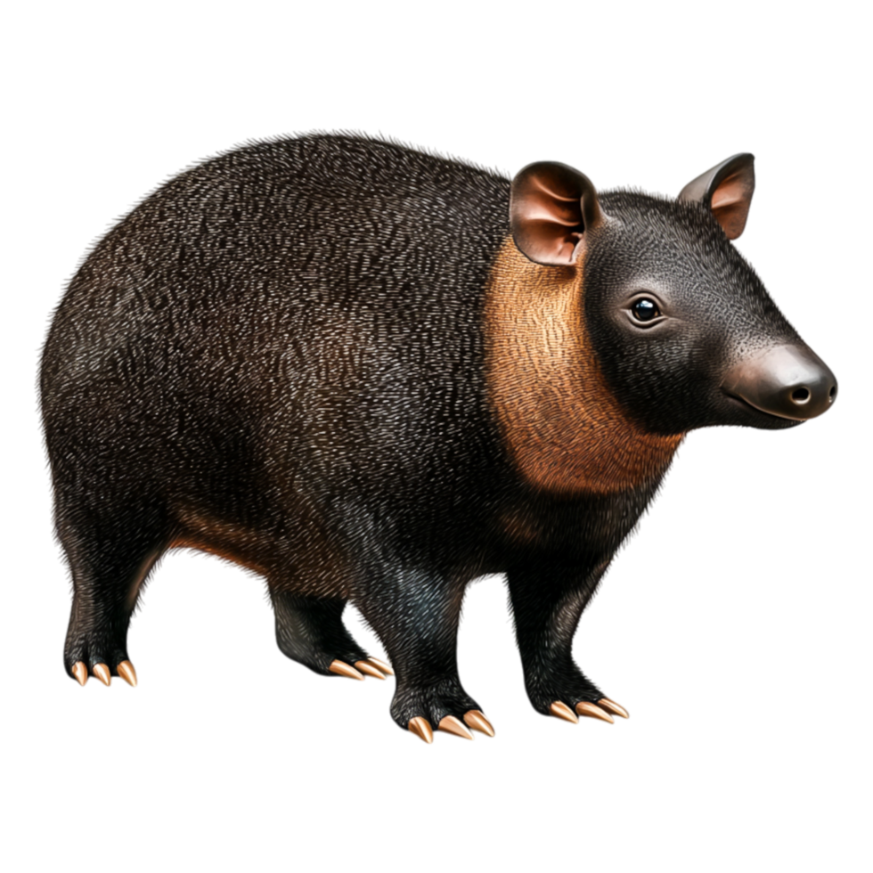 closeup of a Cute and Playful Animal with Dark Fur Texture png