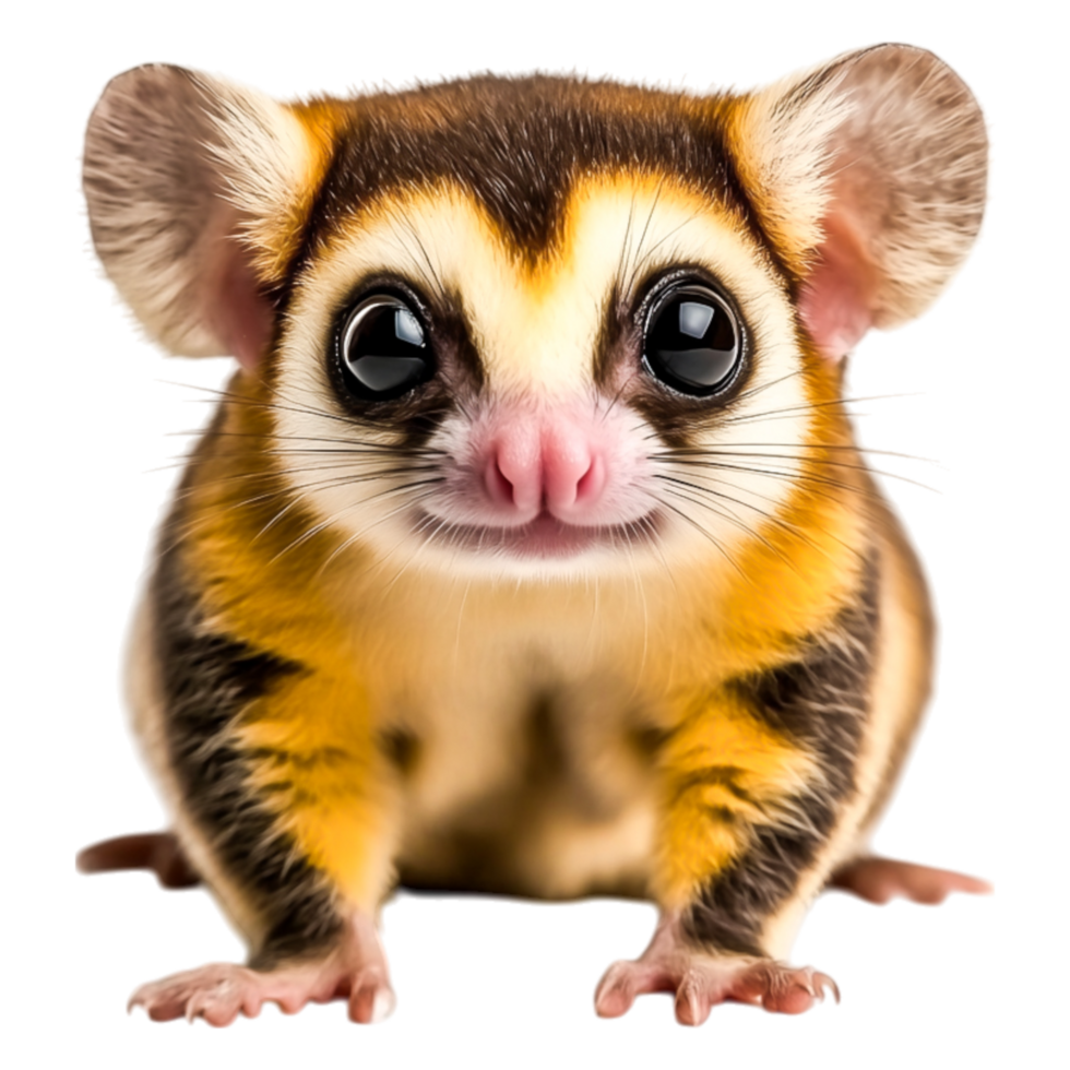 Adorable Sugar Glider with Large Eyes and Unique Facial Features png
