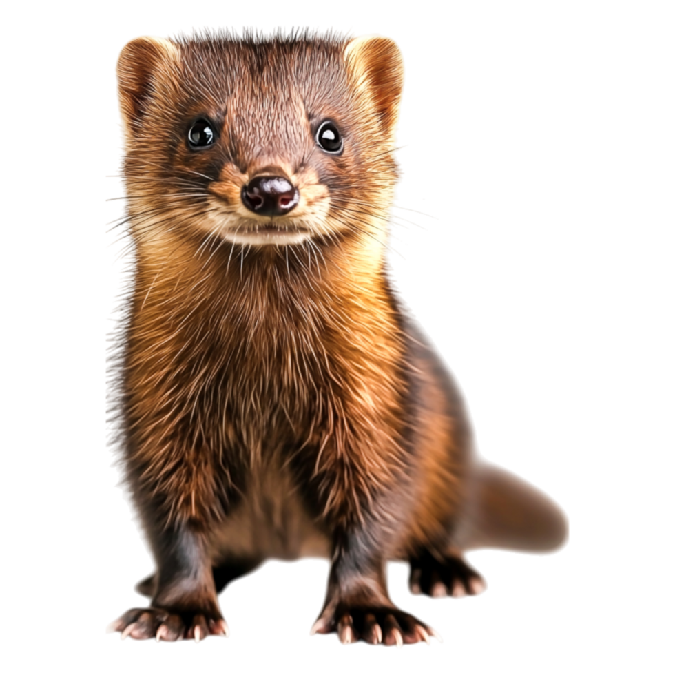 Cute and Curious Weasel Looking Directly at the Camera png