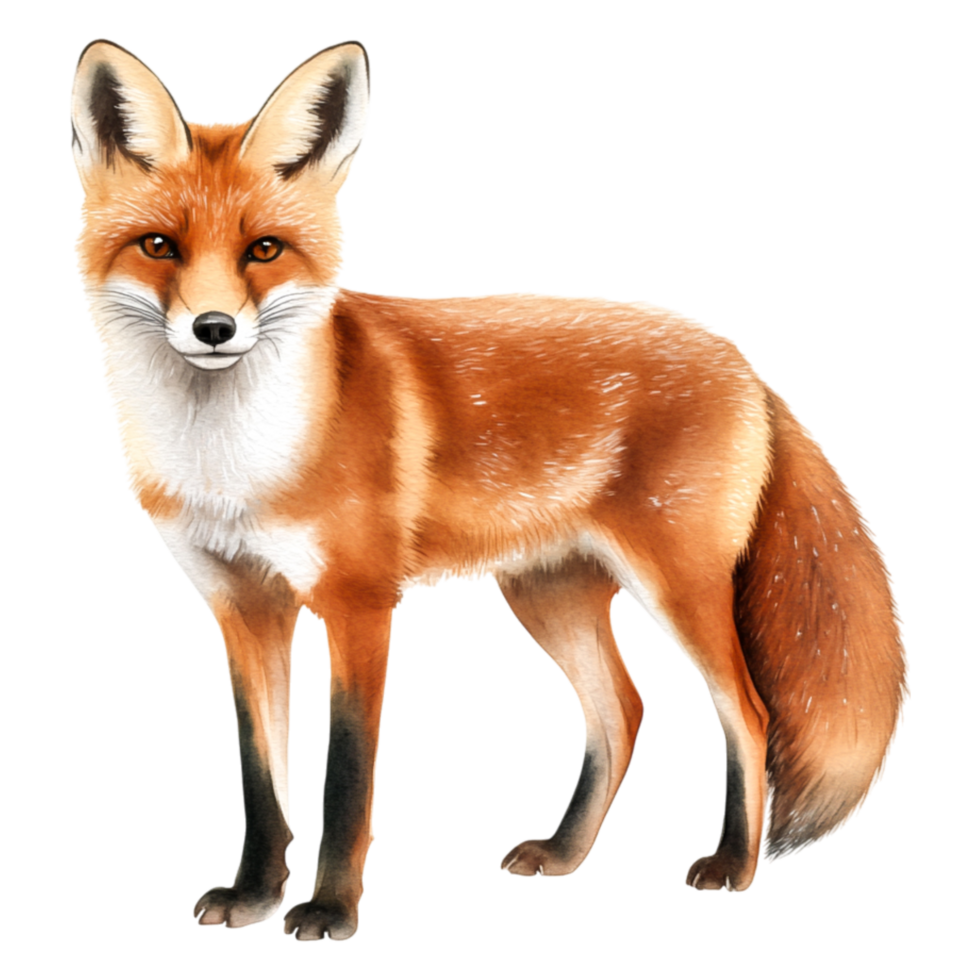 Realistic Illustration of a Beautiful Red Fox in Natural Habitat png