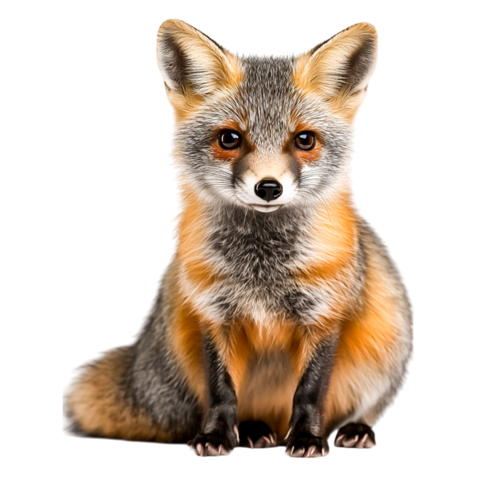 Portrait of a Cute Fox with Fluffy Ears and Bright Eyes png