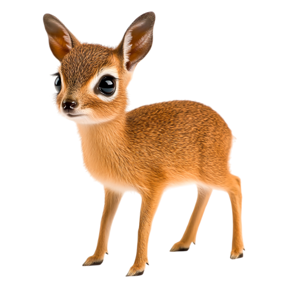 Cute Young Animal with Big Eyes Standing on Its Hind Legs png