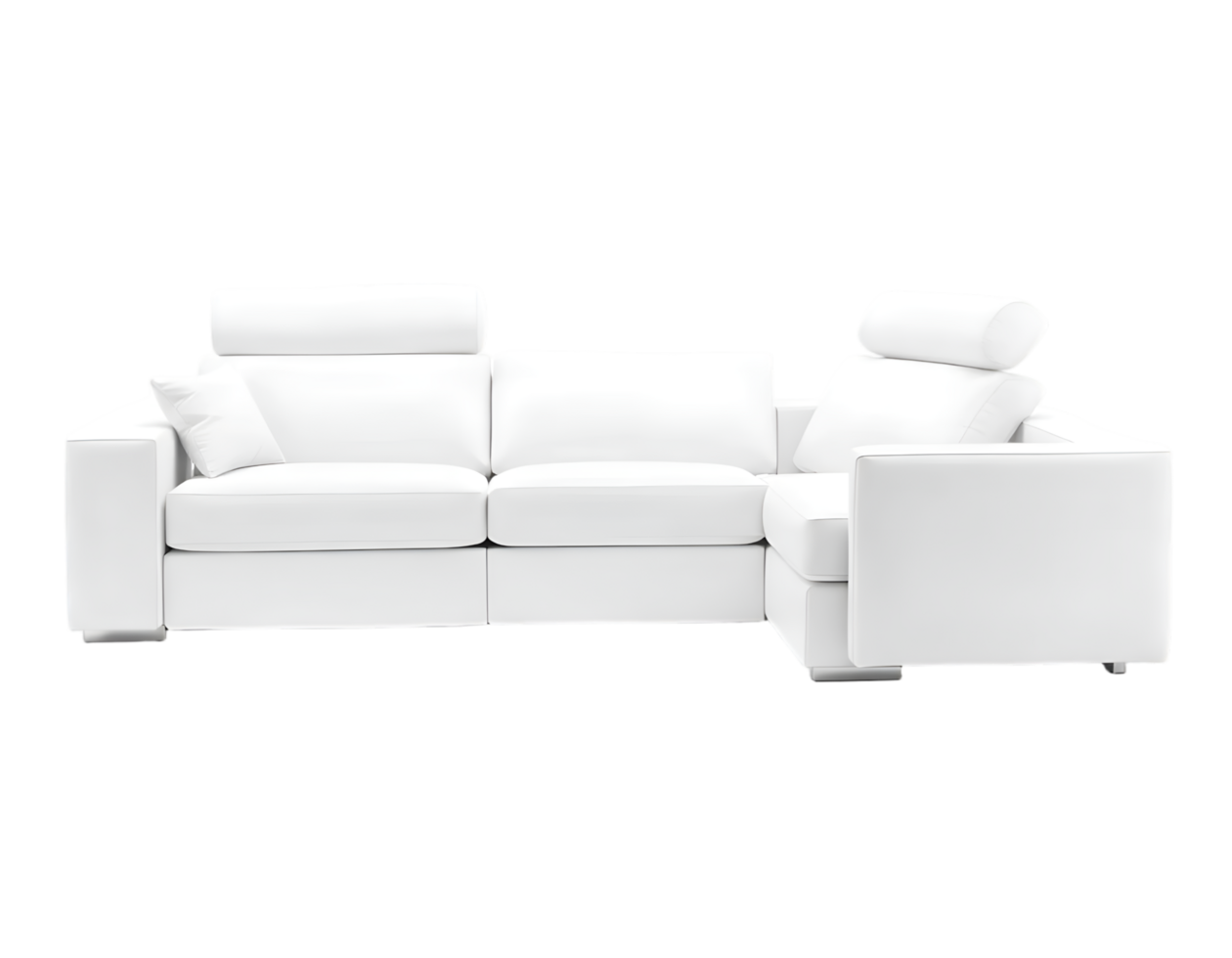 Modern white sofa isolated on a transparent background png