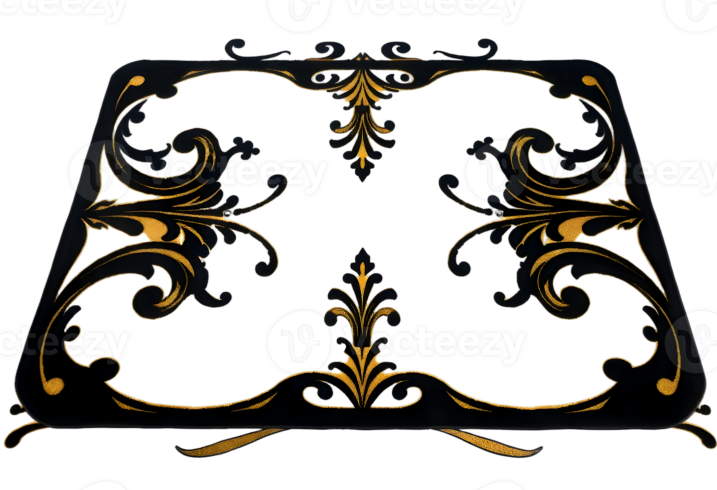 Black Baroque Frame Isolated Transparent Background png